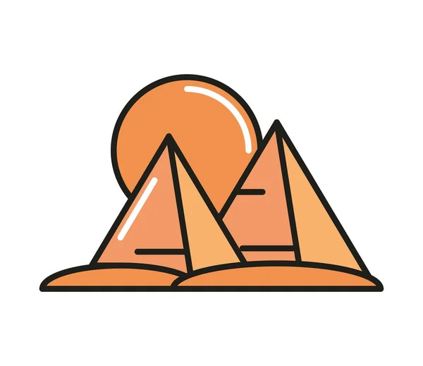 Desert Pyramid Isolated Icon Design — Stock Vector