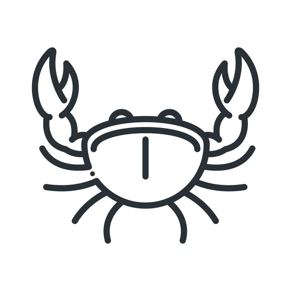 Крабова Морська Тварина Ізольована Ікона — стоковий вектор