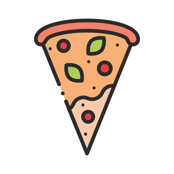 Pizza Fast Food Isolated Icon — Stock Vector
