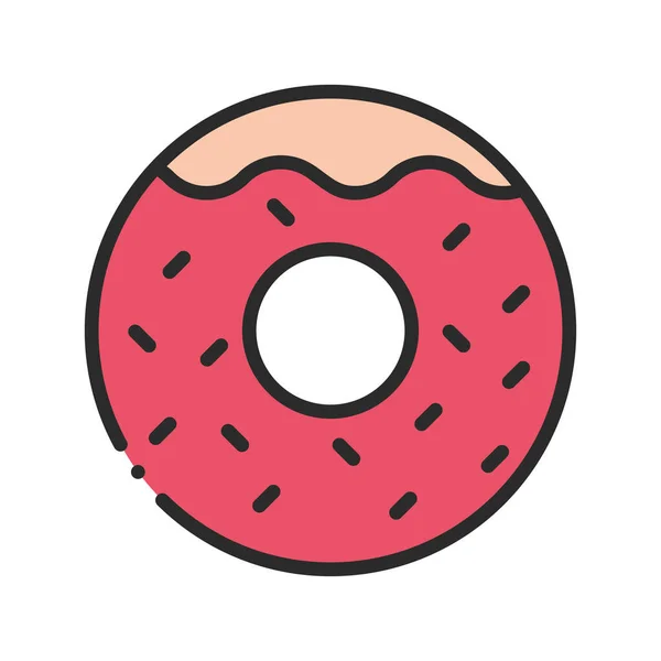Пончик Десерт Пищевой Изолированный Значок — стоковый вектор
