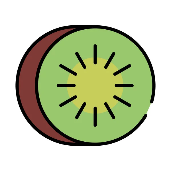 Kiwi Fruta Alimento Icono Aislado — Archivo Imágenes Vectoriales