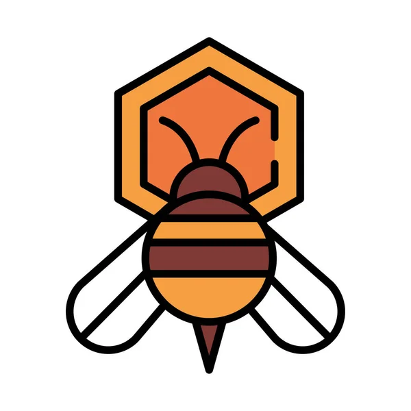 蜜蜂和蜂窝图标隔离 — 图库矢量图片