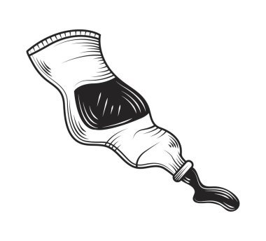 Boya tüpü karalama simgesi izole