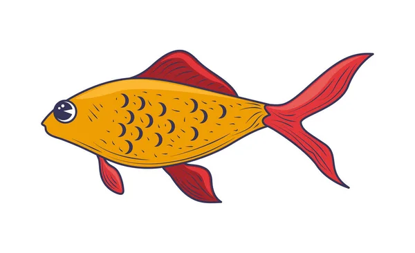 Fish White Background Icon — Stock Vector