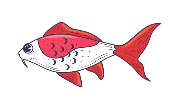 Koi Pescado Animal Aislado Icono — Vector de stock