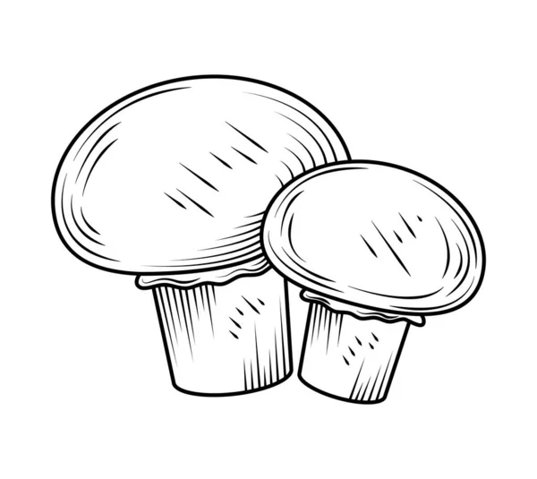 Cogumelos Isolado Design Ícone Plana — Vetor de Stock