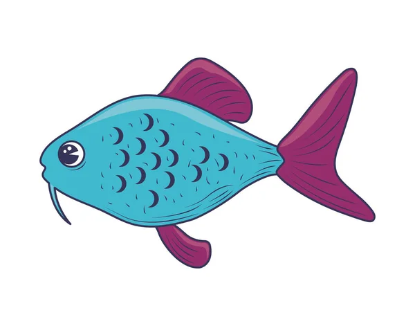 Fisk Djur Isolerad Platt Ikon — Stock vektor
