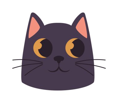 black cat head icon isolated