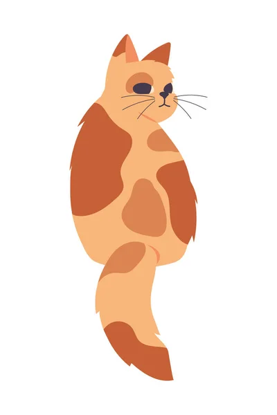 Cute Spotted Cat Icon Isolated — Stock Vector