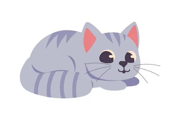 Cute Little Cat Icon Isolated — Stock Vector