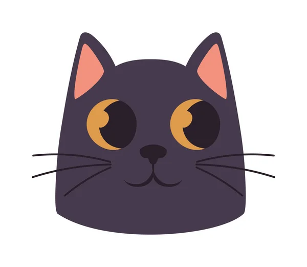 Black Cat Head Icon Isolated — Stockvektor