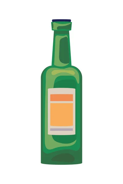 Μπουκάλι Μπύρας Εικονίδιο Απομονωμένο Λευκό Φόντο — Διανυσματικό Αρχείο