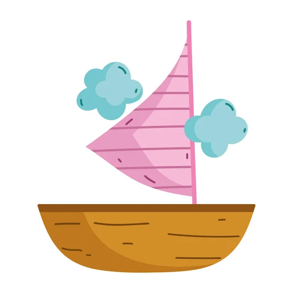 Sailboat Travel Icon Isolated Design — Stockvector