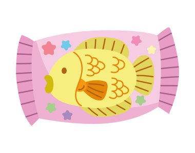 kawaii balık yemi ikonu izole edildi