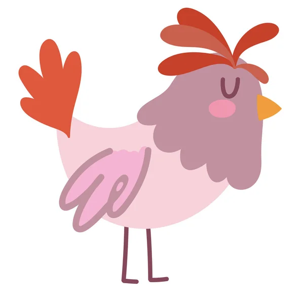 Kyckling Ikon Isolerad Vit Bakgrund — Stock vektor