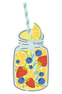 Detoks meyve içeceği izole edilmiş simge