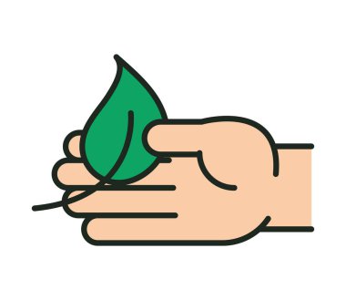 Yaprak ekolojisi ikonu ile el izole