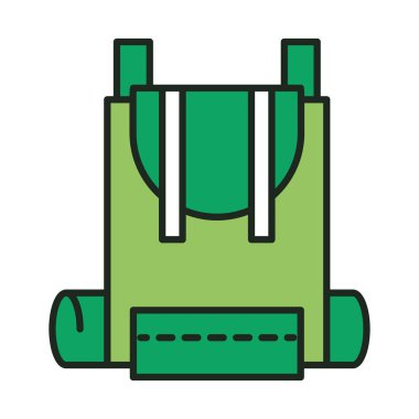 Yeşil sırt çantası ekolojik turizm simgesi izole edildi