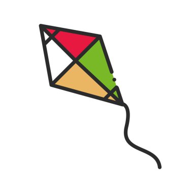 Uçurtma oyuncak simgesi izole edilmiş beyaz arkaplan