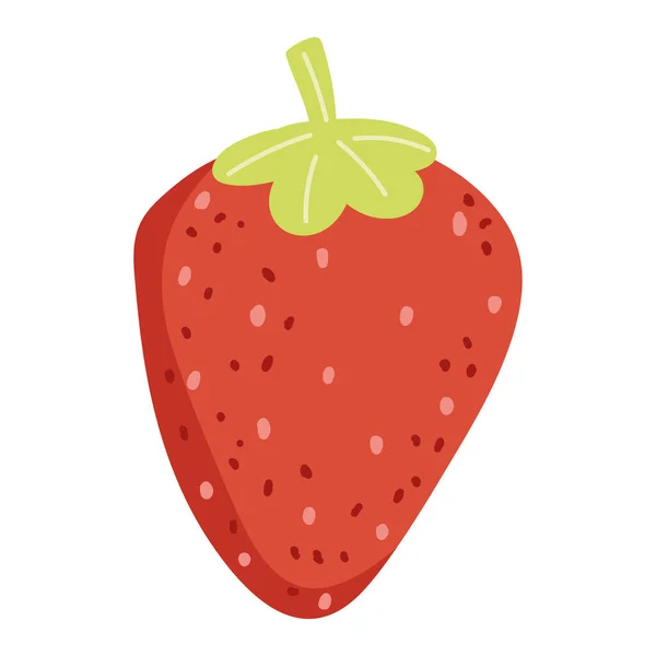 Erdbeerfrucht Isoliert Ikone Design — Stockvektor