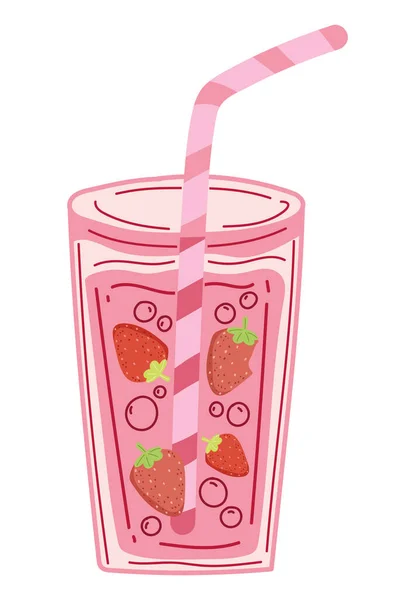 Αποτοξίνωση Φράουλα Ποτό Απομονωμένο Εικονίδιο — Διανυσματικό Αρχείο