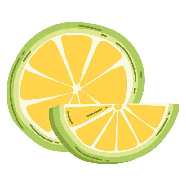 Corte Limão Design Ícone Isolado Frutas — Vetor de Stock