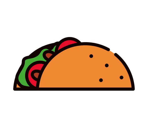 Meksykańska Ikona Taco Izolowana Konstrukcja — Wektor stockowy