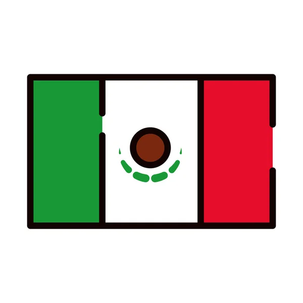 Μεξικανική Σημαία Εικονίδιο Απομονωμένο Σχέδιο — Διανυσματικό Αρχείο