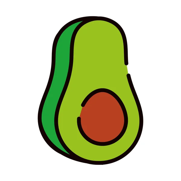 Slice Avocado Icon Isolated Design — Stock Vector