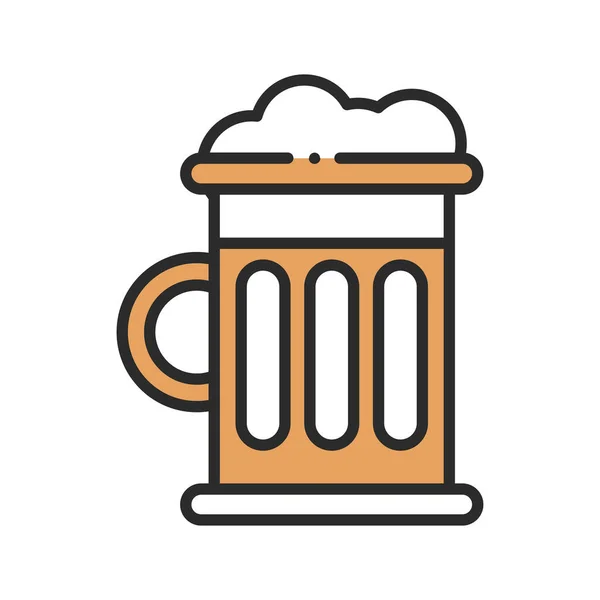 Icono Vidrio Cerveza Diseño Aislado — Vector de stock