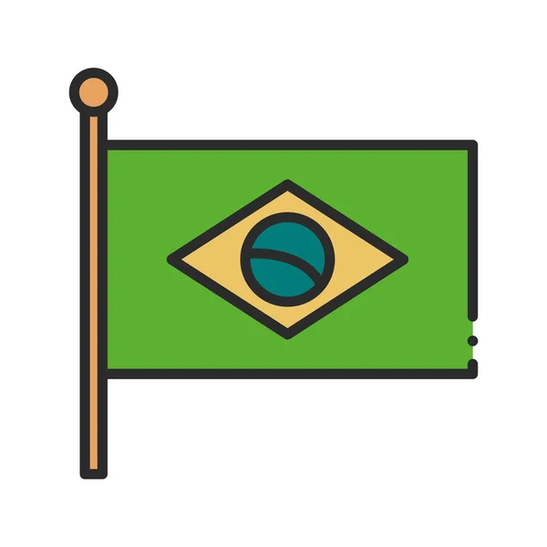Ikona Flagi Brazylii Projekt Izolowany — Wektor stockowy
