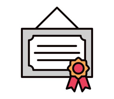 Çerçevelenmiş sertifika simgesi izole tasarımı