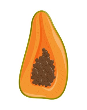Yarı papaya meyve simgesi izole