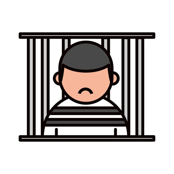prisoner in jail icon isolated