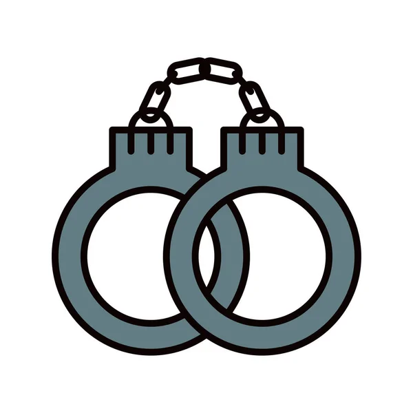 Handcuffs Icon Isolated White Background — Stock Vector