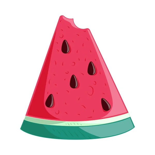 Gebissene Wassermelone Ikone Isoliertes Design — Stockvektor
