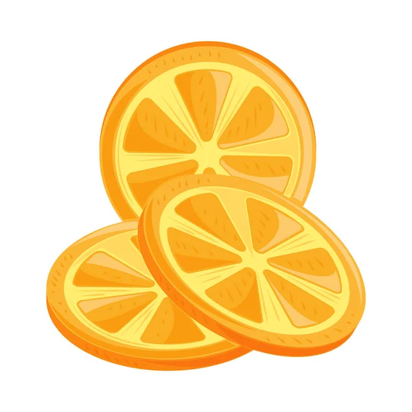 Φέτα Πορτοκαλί Εικονίδιο Μεμονωμένο Σχέδιο — Διανυσματικό Αρχείο