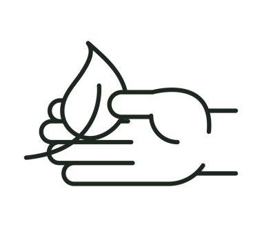 Yaprak ekolojisi çizgisi olan el izole edilmiş simge