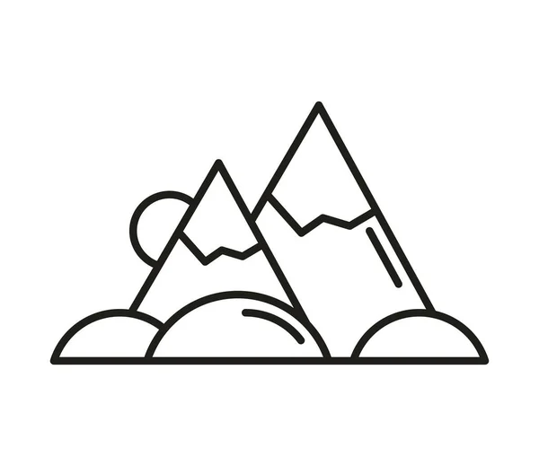 Montagne Paysage Ligne Isolé Icône — Image vectorielle