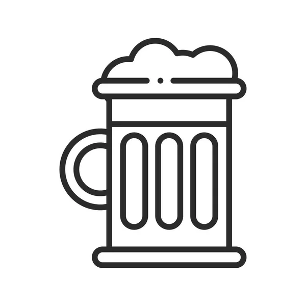 Bierglaslinie Isoliert Icon Design — Stockvektor