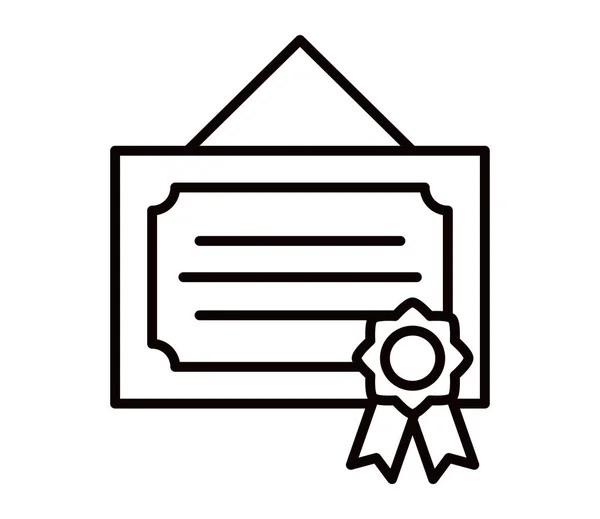 Gerahmte Zertifikatslinie Icon Isoliertes Design — Stockvektor