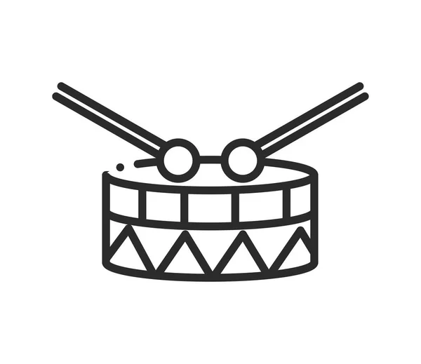 Tambor Instrumento Música Línea Aislado Icono — Archivo Imágenes Vectoriales