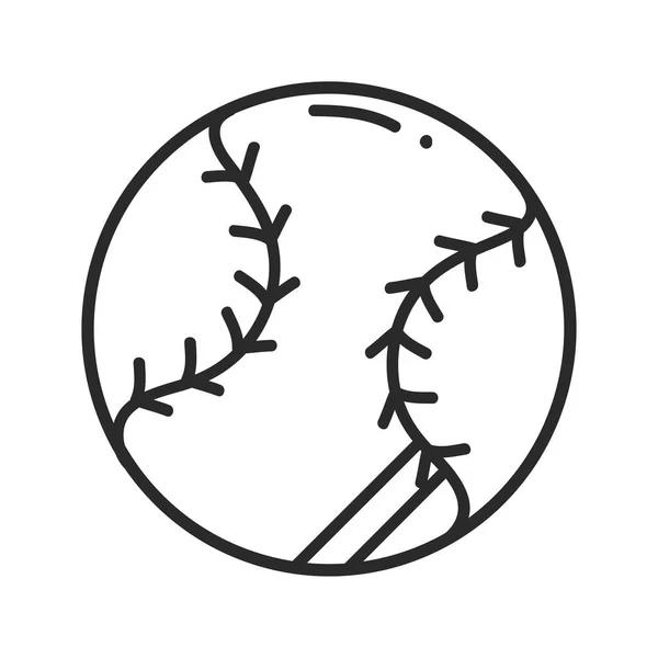 Palla Baseball Sport Doodle Isolato Icona — Vettoriale Stock