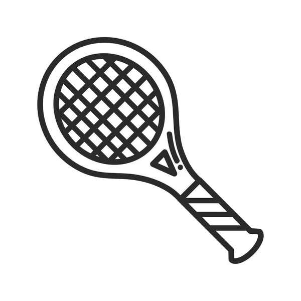 Tenis Raketi Spor Karalaması Izole Edilmiş Simge — Stok Vektör