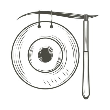 gong müzik aleti simgesi izole edildi