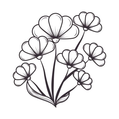 çiçek yaprağı doğa ve botanik ikon izole