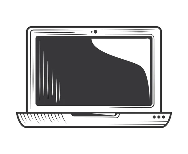 Laptop Computer Ikone Isoliertes Design — Stockvektor