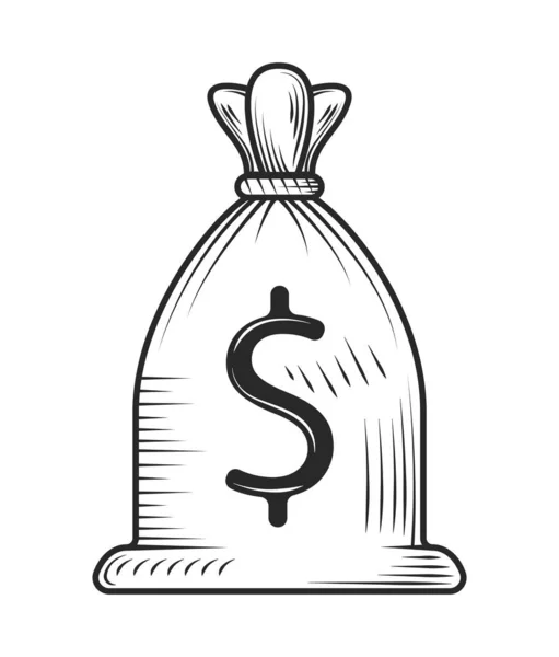 Money Bag Personal Finance Savings Icon — Stock Vector