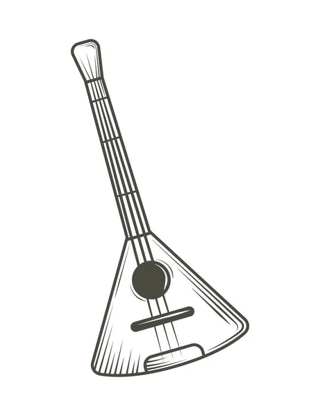 Sitar Icône Instrument Musique Isolé — Image vectorielle