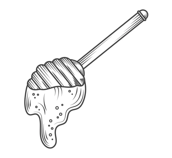 Spoon Honey Icon Isolated Design — Stock Vector